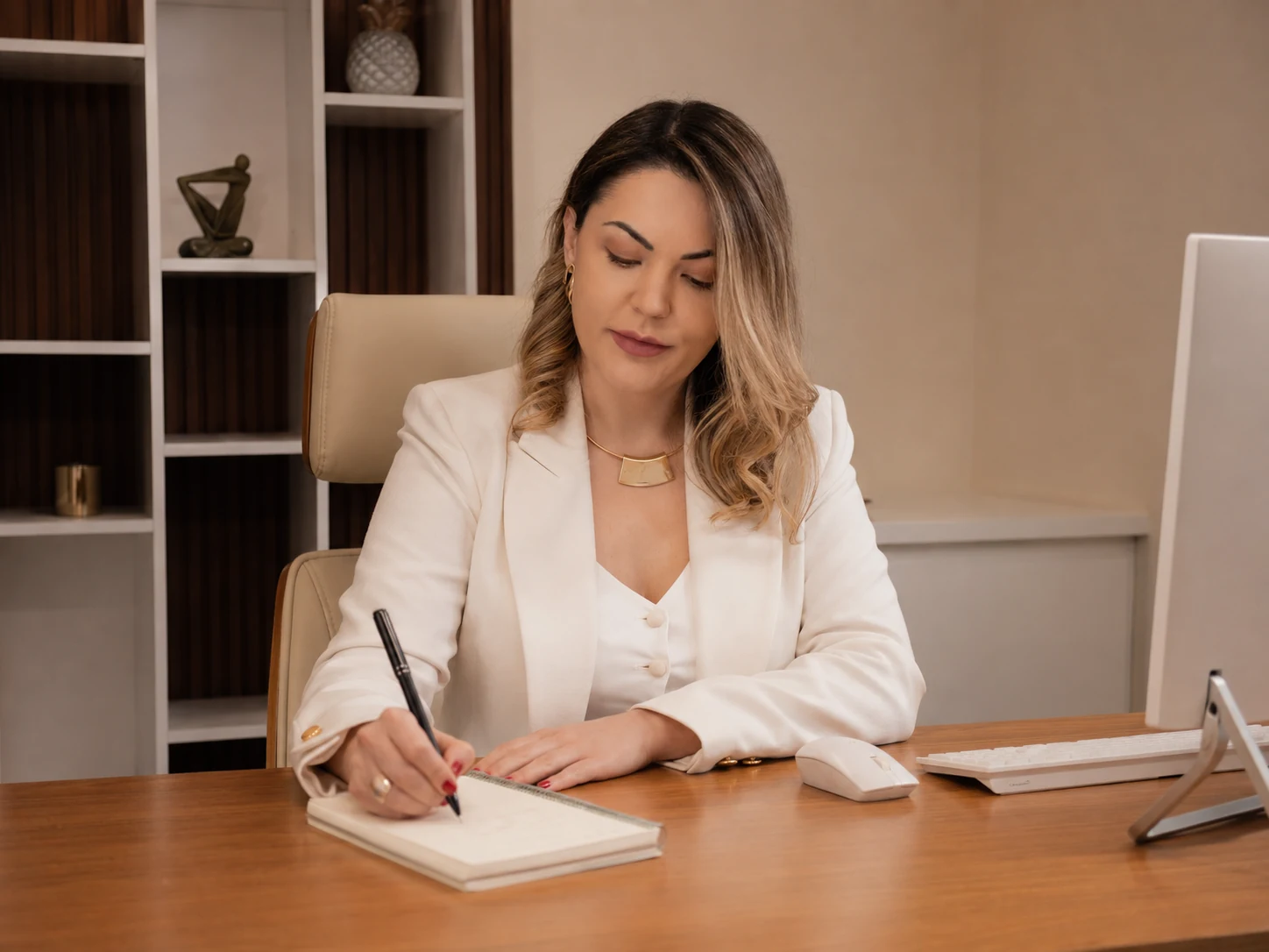 Camila Cavalari em seu consultório durante atendimento nutricional